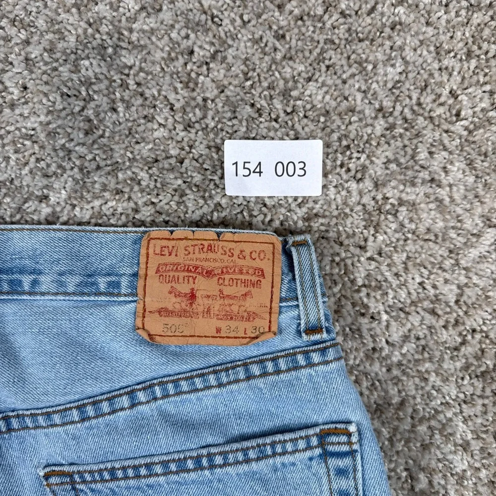 Levis 505 Jeans Mens 34x30 Light Blue Regular Fit Straight Leg 100% Cotton Y2K